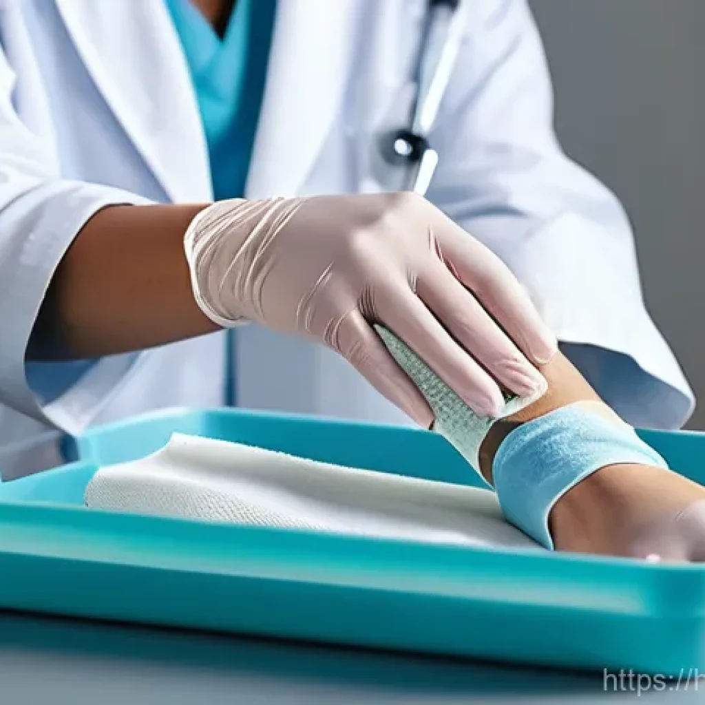 수술 후 감염 예방 - **Prompt 1: Diligent Post-Surgery Wound Care**
An adult, dressed in comfortable and modest loung...