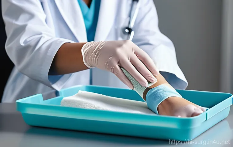 수술 후 감염 예방 - **Prompt 1: Diligent Post-Surgery Wound Care**
An adult, dressed in comfortable and modest loung...