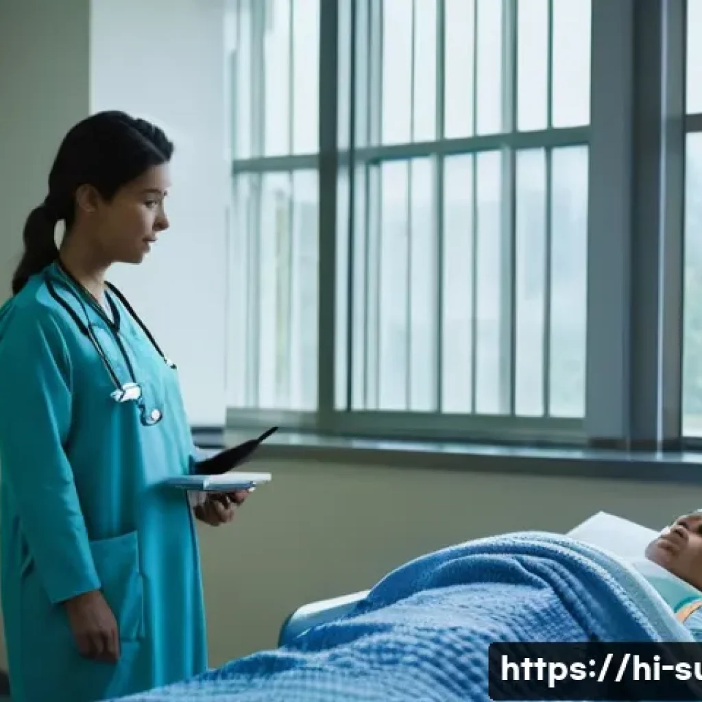 위암 수술 생존율 분석 - **Prompt 1: A New Dawn of Hope and Family Support Post-Surgery**
A wide shot of a bright, modern...