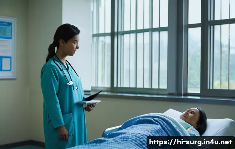 위암 수술 생존율 분석 - **Prompt 1: A New Dawn of Hope and Family Support Post-Surgery**
    A wide shot of a bright, modern...