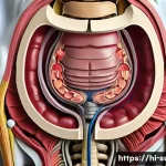 위장관 출혈 응급처치 - A detailed medical illustration showing the internal anatomy of the human abdomen with highlighted a...
